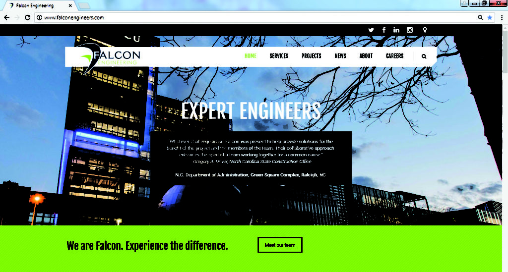 Falcon's Website Wins Marketing Excellence Award - Falcon Engineering